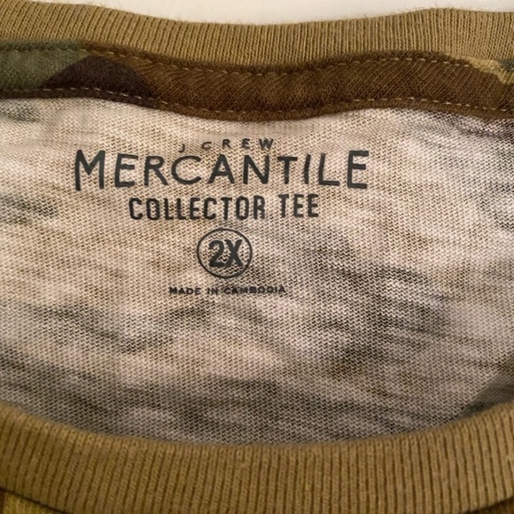J. Crew Gold Paint Spattered Camo T-shirt top 2X - Picture 2 of 2